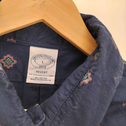 ブルックスブラザーズ BROOKS BROTHERS 1818 REGENT 総柄 BD ボタンダウンシャツ メンズ import:L