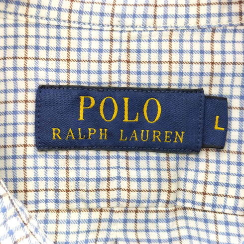 ポロラルフローレン POLO RALPH LAUREN ボタンダウン ポニー刺繍 ロングスリーブチェックシャツ メンズ L
