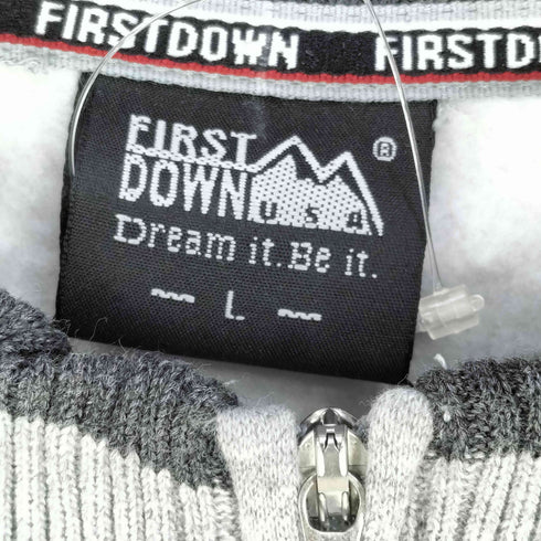 ファーストダウン FIRST DOWN 刺繍ロゴ ハーフジップ スウェット メンズ JPN:L