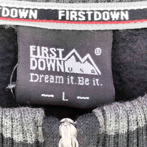 ファーストダウン FIRST DOWN 刺繍ロゴ ハーフジップ スウェット メンズ JPN:L