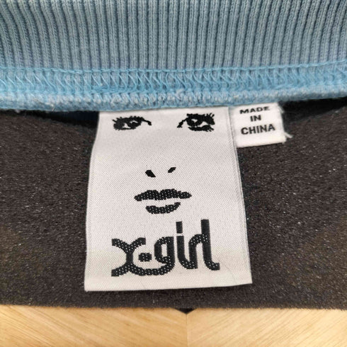 エックスガール X-girl 21AW BOX LOGO WIDE CREW SWEAT TOP レディース import:M