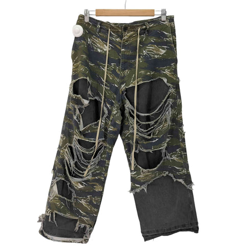 ダンケシェーン Danke Schon LAYER CAMO&DENIM BAGGY PANTS レイヤー カモ&デニム バギー メンズ JPN:M