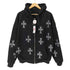 アンノウン UNKNOWN スパンコール クロス ジップアップパーカー メンズ import:XL