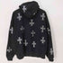 アンノウン UNKNOWN スパンコール クロス ジップアップパーカー メンズ import:XL