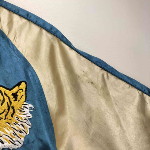 イッシンニョキョウ 一心如鏡 虎 桜刺繍 サテン スカジャン メンズ import:XL