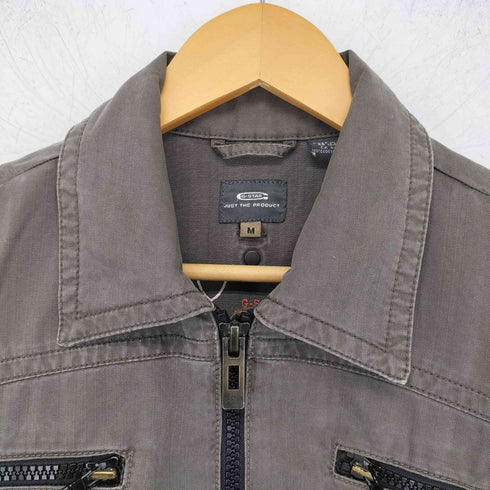 ジースターロー G-STAR RAW コットン フルジップ ステンカラー ヘリンボーン ワークジャケット メンズ import:M