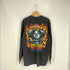 ハーレーダビッドソン HARLEY-DAVIDSON 90s USA製 96年コピーライト HOTEST SOUND フレイムプリント ポケット モックネックロングスリーブTシャツ メンズ import:XL