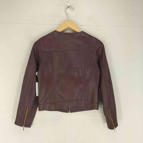 FABIA lamb leather ラムレザーノーカラージャケット レディース S