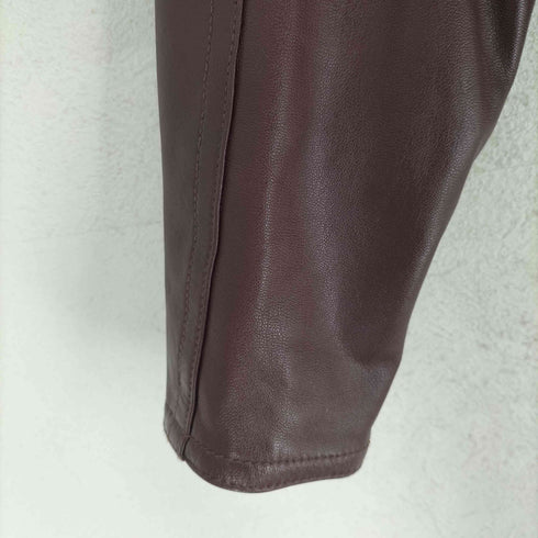 FABIA lamb leather ラムレザーノーカラージャケット レディース S