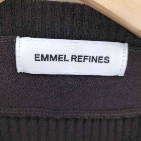 エメルリファインズ EMMEL REFINES リブ編み切替 ニット セーター セットアップ パンツ レディース