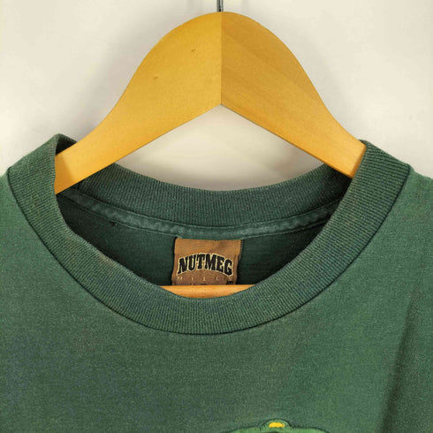 ナツメグ NUTMEG 90s USA製 MLBチーム バット キャッププリント クルーネック半袖Tシャツ メンズ import:XL