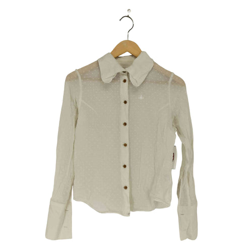 ヴィヴィアンウエストウッドレッドレーベル Vivienne Westwood RED LABEL ドット柄シースルーシャツ レディース 1