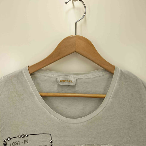 ディーゼル DIESEL スタッズプリントTシャツ メンズ import:M
