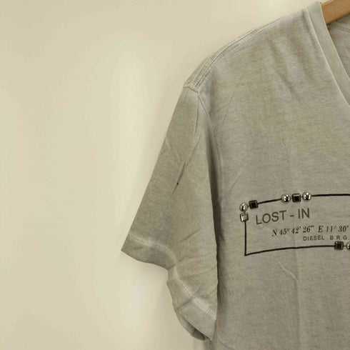 ディーゼル DIESEL スタッズプリントTシャツ メンズ import:M