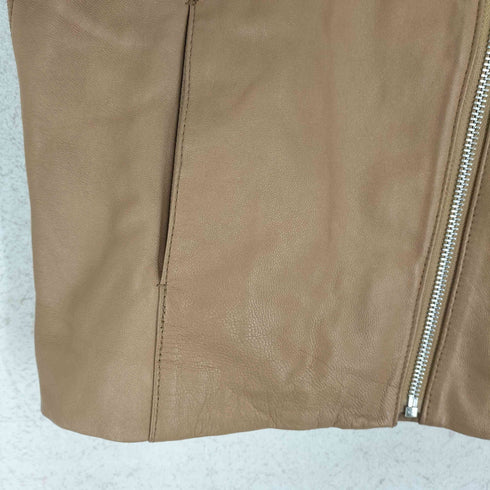 アーバンリサーチ URBAN RESEARCH lamb leather ノーカラー レザージャケット レディース JPN:M