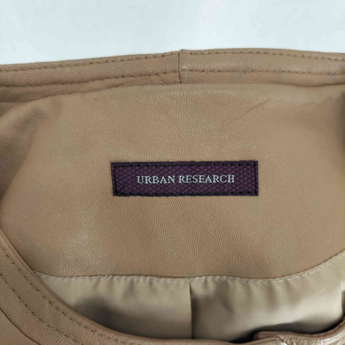アーバンリサーチ URBAN RESEARCH lamb leather ノーカラー レザージャケット レディース JPN:M