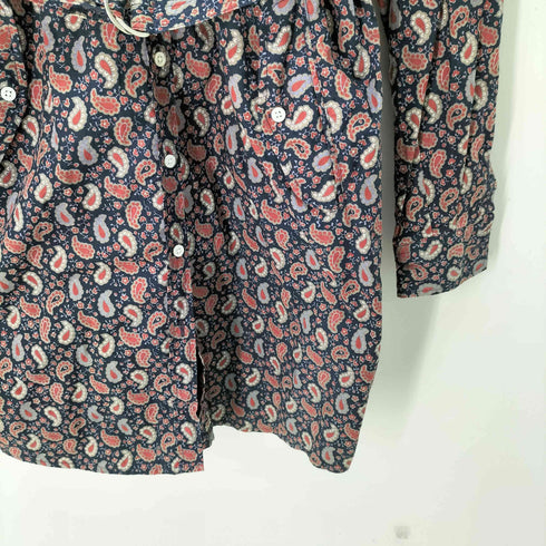 フレッドペリー FRED PERRY ペイズリー柄 総柄 ロングシャツワンピ レディース US:4