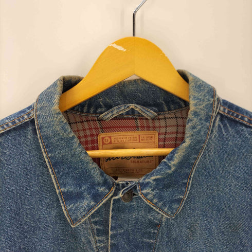 リーバイス Levis SIGNATURE シグネチャー 裏地チェック 3rd デニム トラッカー ジャケット メンズ import:XL