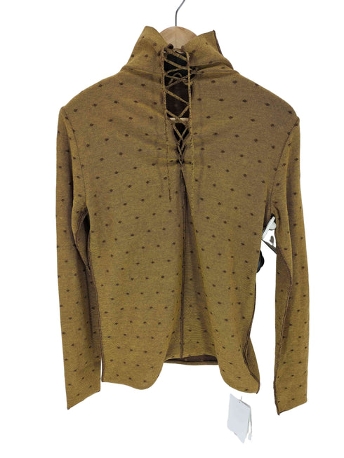 タン TAN 25AW OSTRICH PATTERN KNIT LACE-UP TOP レディース JPN:1