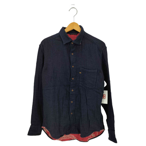 ウミ umii908 L/S 裏地総柄 コットン シャツ メンズ 3