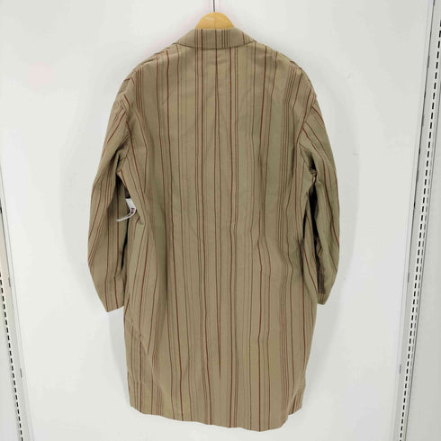 ミスタージェントルマン MISTERGENTLEMAN リネン混 ストライプダブルブレストチェスターコート メンズ JPN:M