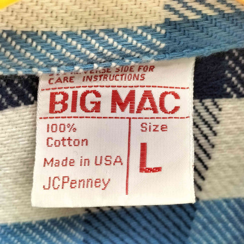 ビッグマック BIG MAC 70s チェック Flannel Shirts フランネル シャツ メンズ import:L