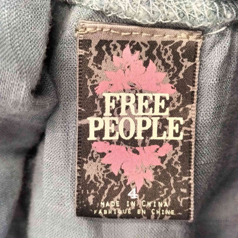 フリーピープル FREE PEOPLE レース切替 袖フレア ベルトデザイン ノーカラーブラウス レディース 4