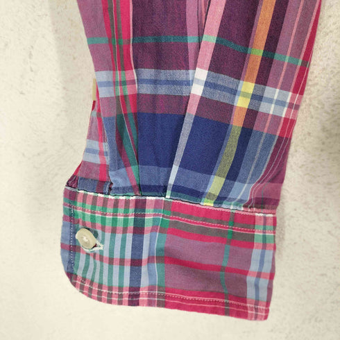 ラルフローレン RALPH LAUREN マドラスチェック 両フラップ ボタンダウンシャツ メンズ import:S