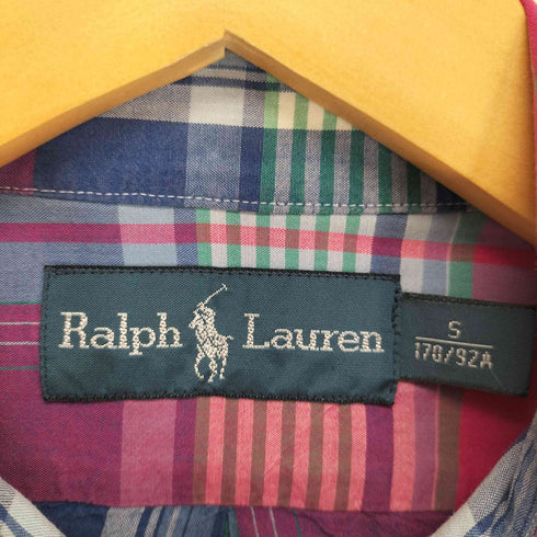 ラルフローレン RALPH LAUREN マドラスチェック 両フラップ ボタンダウンシャツ メンズ import:S