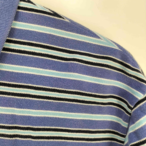 ポロゴルフラルフローレン POLO GOLF RALPH LAUREN 90s ポニー刺繍 マルチボーダー 半袖ポロシャツ メンズ import:L