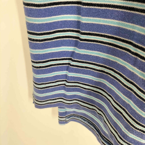 ポロゴルフラルフローレン POLO GOLF RALPH LAUREN 90s ポニー刺繍 マルチボーダー 半袖ポロシャツ メンズ import:L