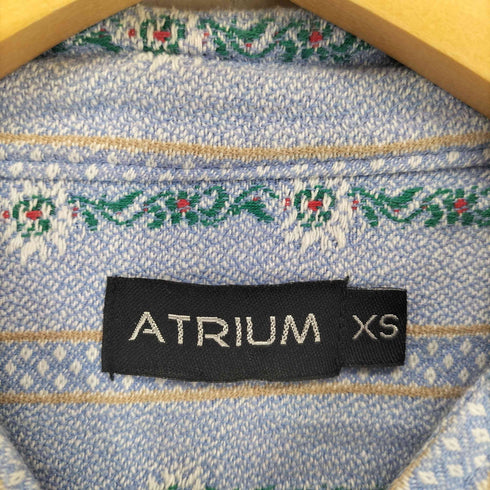 Atrium フラワーストライプ バンドカラーシャツ メンズ JPN:XS