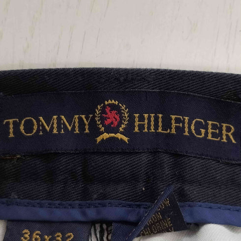 トミーヒルフィガー TOMMY HILFIGER 90~00s ロゴ刺繍 紺タグ 2タック チノパンツ メンズ 36×32