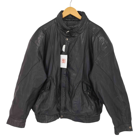 DEERSKIN チンベルト ジップアップ レザージャケット ブルゾン メンズ 2X