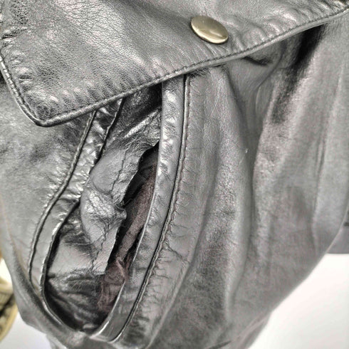 DEERSKIN チンベルト ジップアップ レザージャケット ブルゾン メンズ 2X