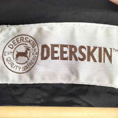 DEERSKIN チンベルト ジップアップ レザージャケット ブルゾン メンズ 2X