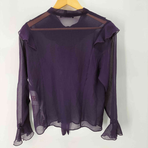 ザラ ZARA フリル シアー ブラウス レディース import:XS