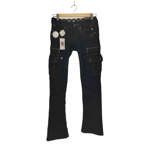 バーバリーブルーレーベル BURBERRY BLUE LABEL ホース刺繍ギミックセミフレアパンツ レディース 36