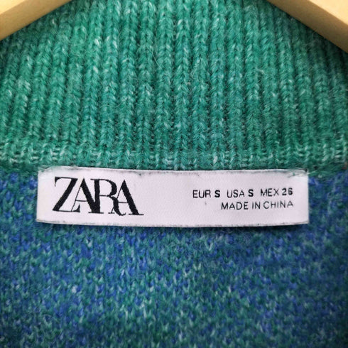 ザラ ZARA アーガイルジャカード ニットポロシャツ レディース import:S