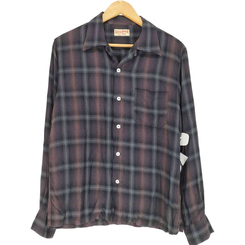 シュガーケーン SUGAR CANE RAYON OMBRE CHECK OPEN SHIRT メンズ import:S