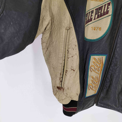 ペレペレ pelle pelle marc buchanan ワッペン レザーレーシングジャケット メンズ