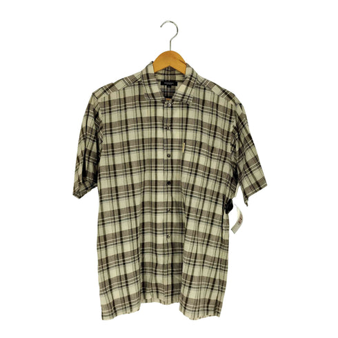 バーバリーロンドン BURBERRY LONDON 片ポケ コットンリネン チェック S/S シャツ メンズ import:L