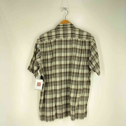 バーバリーロンドン BURBERRY LONDON 片ポケ コットンリネン チェック S/S シャツ メンズ import:L