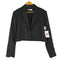 ザラ ZARA クロップド ストライプ テーラードジャケット レディース import:L