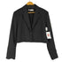 ザラ ZARA クロップド ストライプ テーラードジャケット レディース import:L