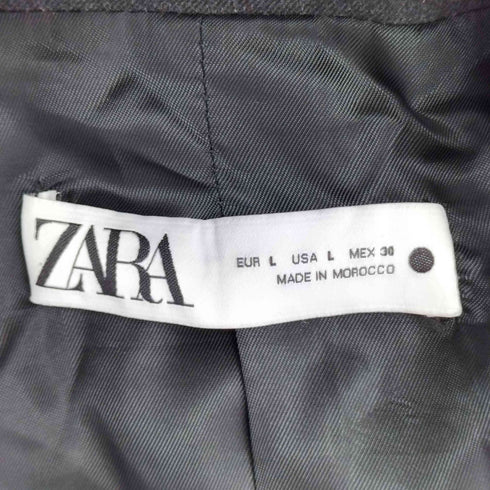 ザラ ZARA クロップド ストライプ テーラードジャケット レディース import:L