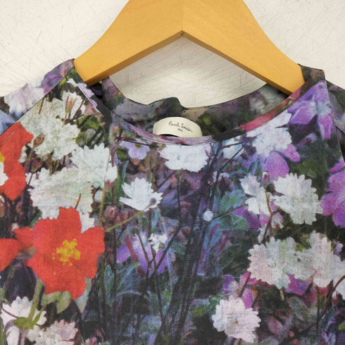 ポールスミスポール Paul Smith PAUL バックデザイン 花柄 フラワープリント 七分袖 ワンピース レディース 40