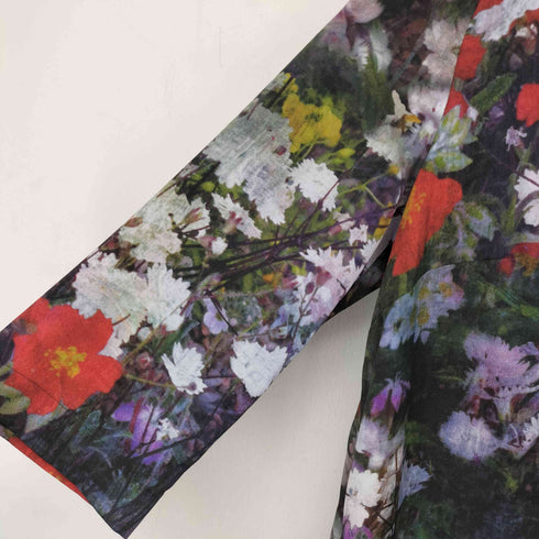 ポールスミスポール Paul Smith PAUL バックデザイン 花柄 フラワープリント 七分袖 ワンピース レディース 40