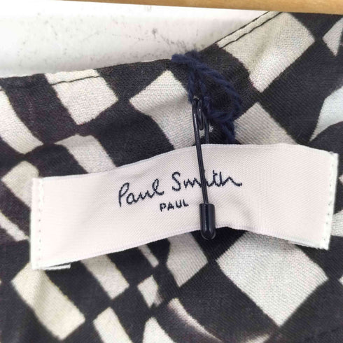 ポールスミスポール Paul Smith PAUL ブロックチェック 花柄 フラワープリント 半袖 ワンピース レディース 40