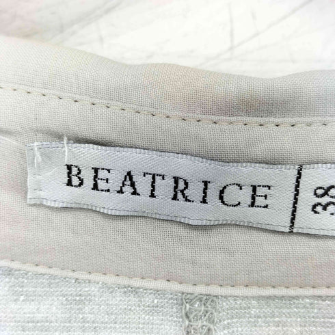 ベアトリス BEATRICE ボーダー柄 ラメ 変形 長袖 ポロシャツ ラガーシャツ レディース 38